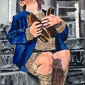 “New Shoes” oil on canvas 5 by 7 inches. Framed.  $75.00