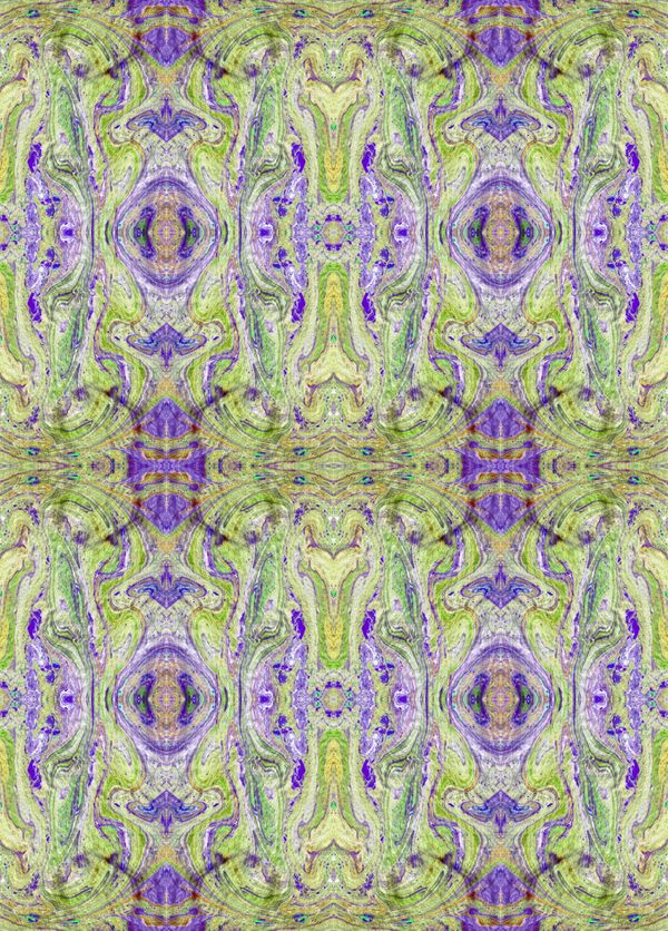 Acid green with violet garbling 