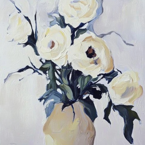 White Roses In A Vase