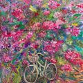 Bicycle Under a Flowering Bush. Empuriabrava