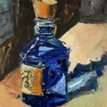 Mystery Blue Glass Bottle