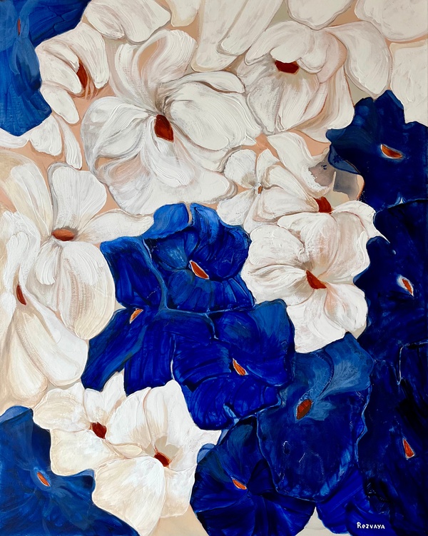 Blue and White Flowers