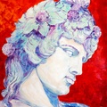 Noble Dionysus on a Red Background