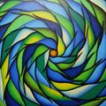 Verdant and bluish spiral