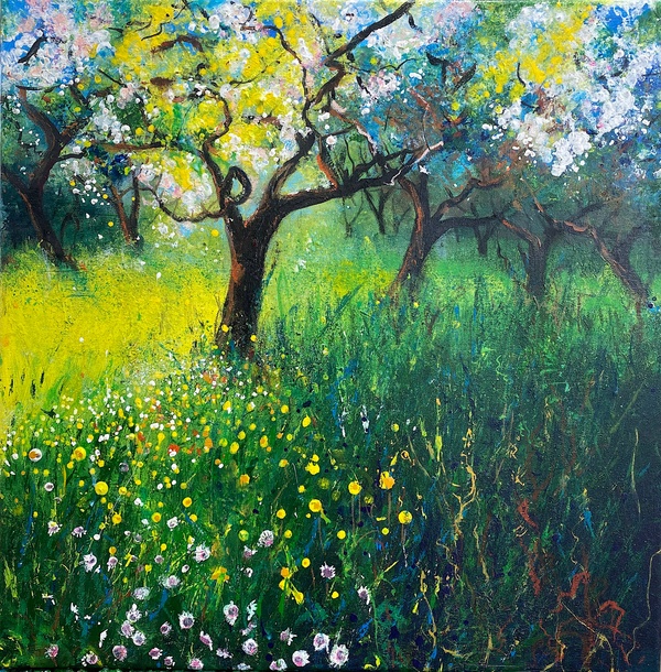 Spring in an English Apple Orchard
