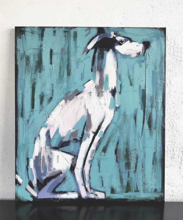 Blue Dog. Painting Modern art.