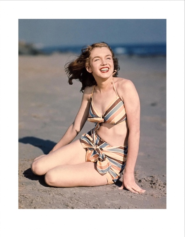 Marilyn Monroe By Joseph Jasgur (Striped Swimsuit) - Colour Limited Edition Print