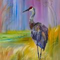 Crane in a Violet Forest