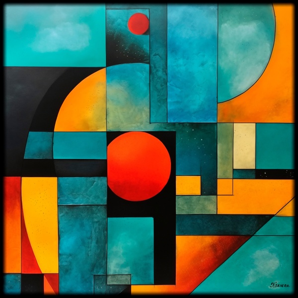 Abstract Painting RJ0168 Geometric Modern Contemporary Abstraction