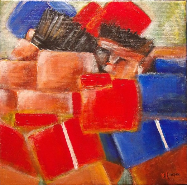 «Boxers» — Cubo-Futurism, Russian Avant-Garde.
