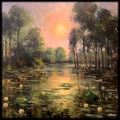 French Landscape Painting RJ0208 in Impressionism style of Claude Monet