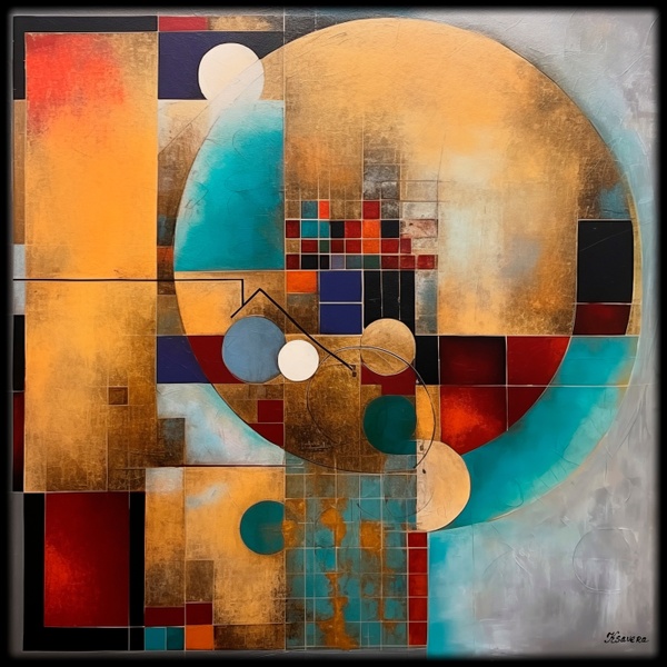 Abstract Painting RJ0152 Geometric Modern Contemporary Abstraction