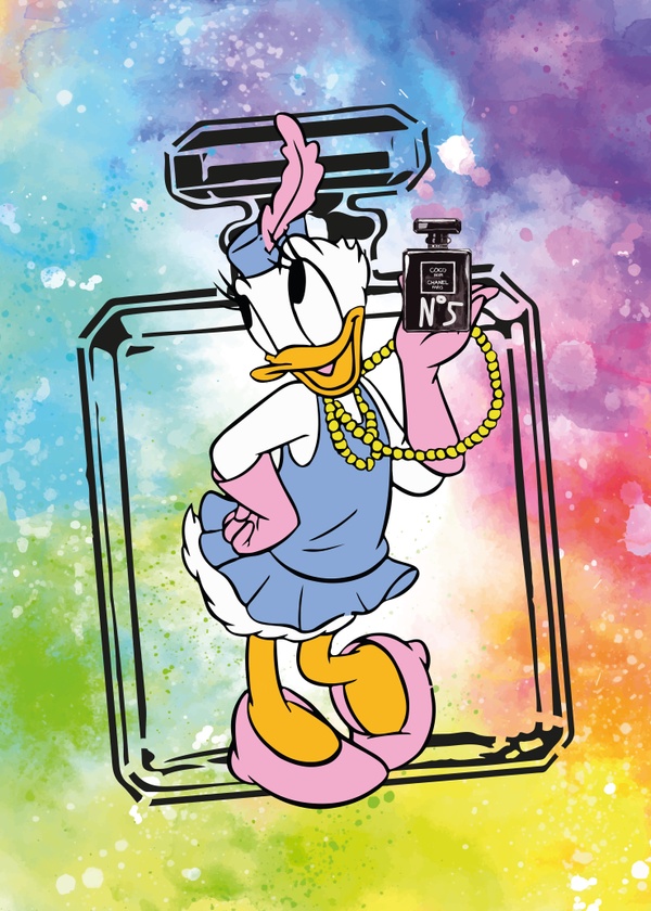Daisy Duck Meets Chanel No. 5 – Pop Art Print