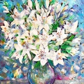 Morning Bouquet of White Lilies