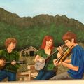 “Mountain Music” oil on canvas 16 by 20 inches $200.00