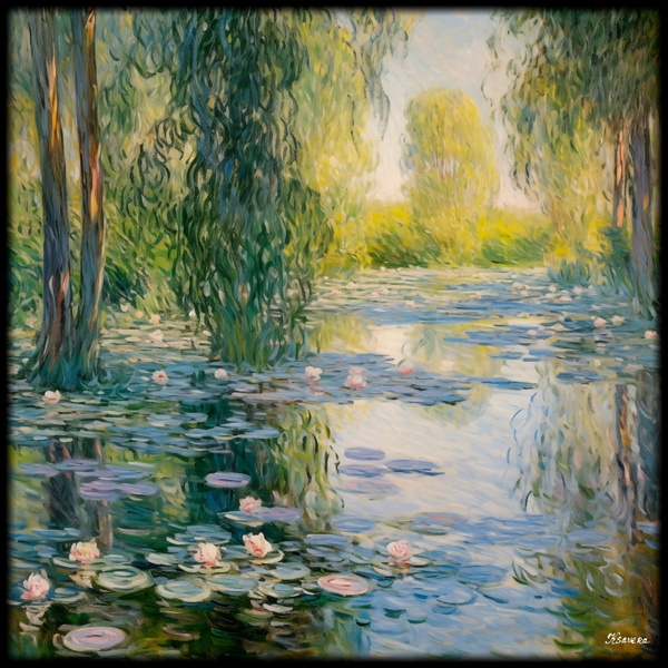 French Landscape Painting RJ0215 in Impressionism style of Claude Monet