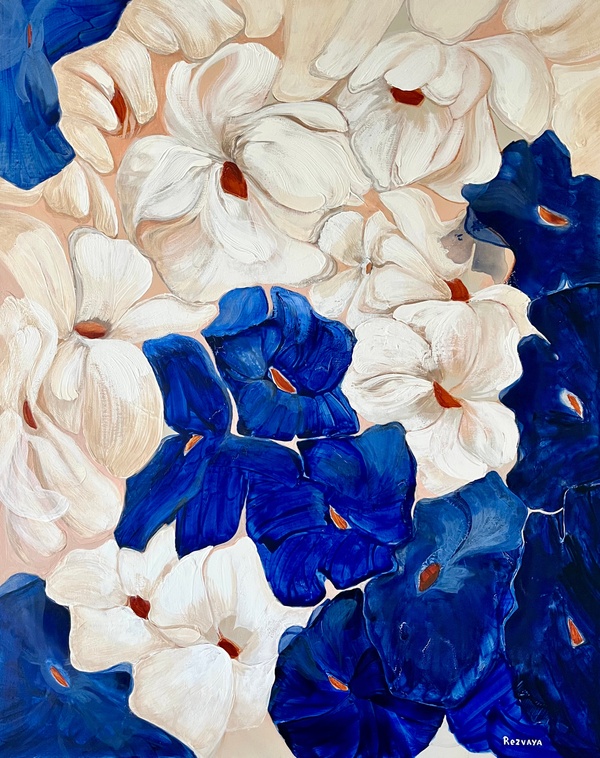 Blue and White Flowers